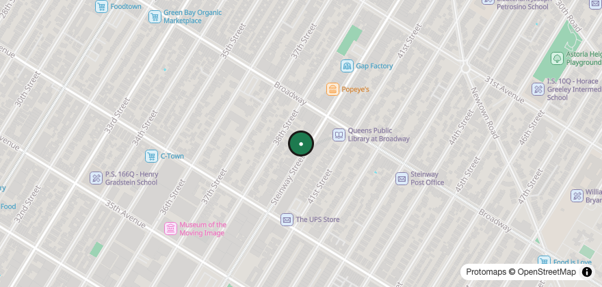 Static map showing the location of Bela Aurora Coffee Shop