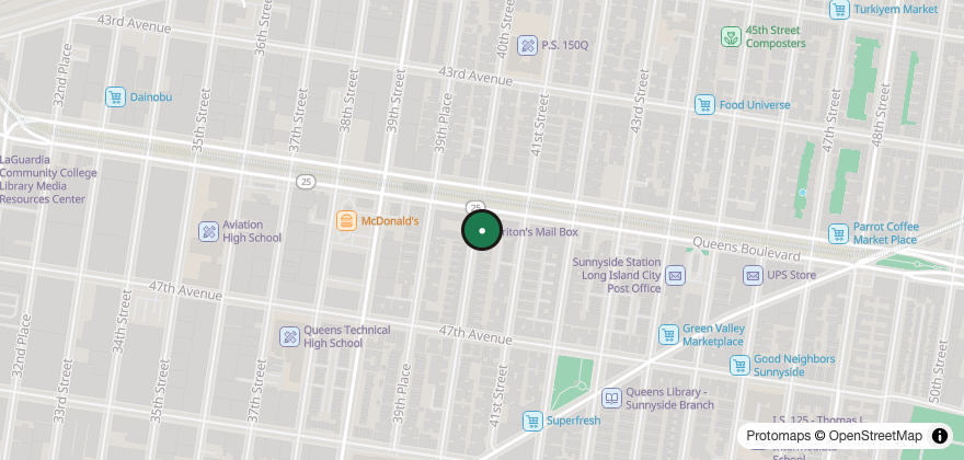 Static map showing the location of Chip City – Sunnyside