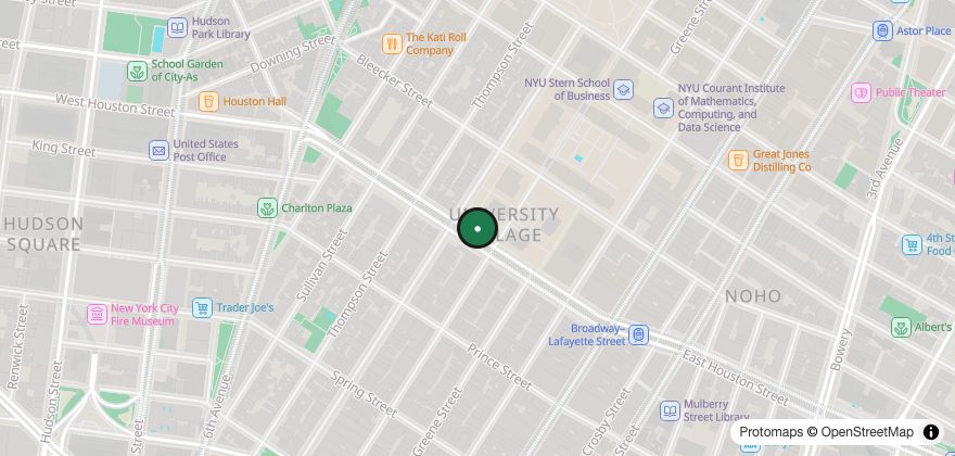 Static map showing the location of Morgenstern’s Finest Ice Cream