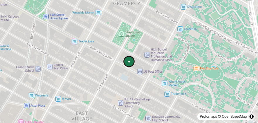 Static map showing the location of The Oven's Slice