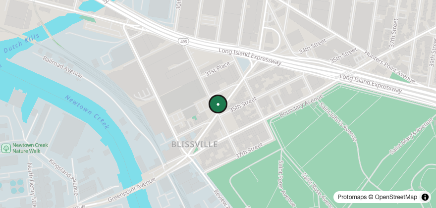 Static map showing the location of Van Dam Kitchen & Caterers